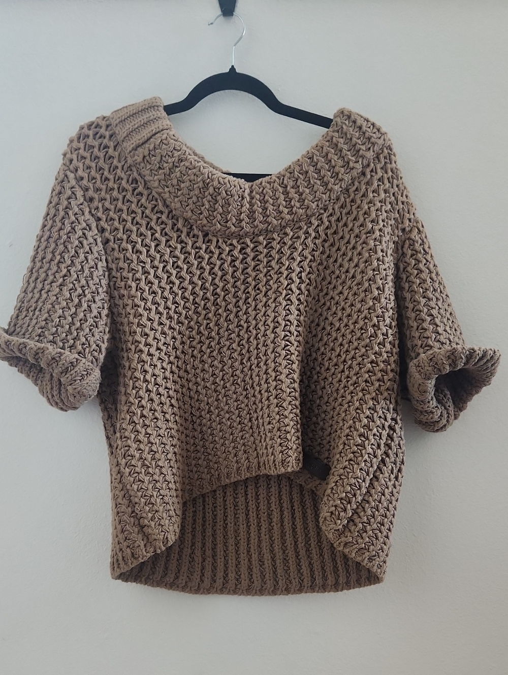 Burberry Brit Chunky Knit Short-sleeve Crop Sweater